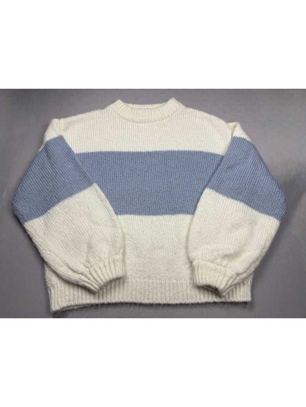 LASCANA for‎ VENUS Women’s Colorblock Knit Sweater Mock Neck Soft Cozy XS Blue